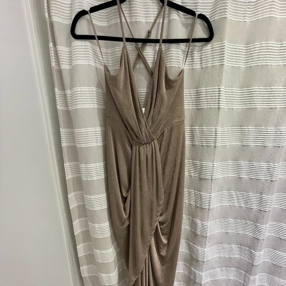 Mable V-neck Draped Midi Dress - Picture 1 of 6